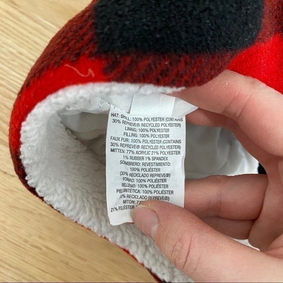 Eskimo Buffalo Plaid Hat Sz 2-4 Red Black - Picture 5 of 6